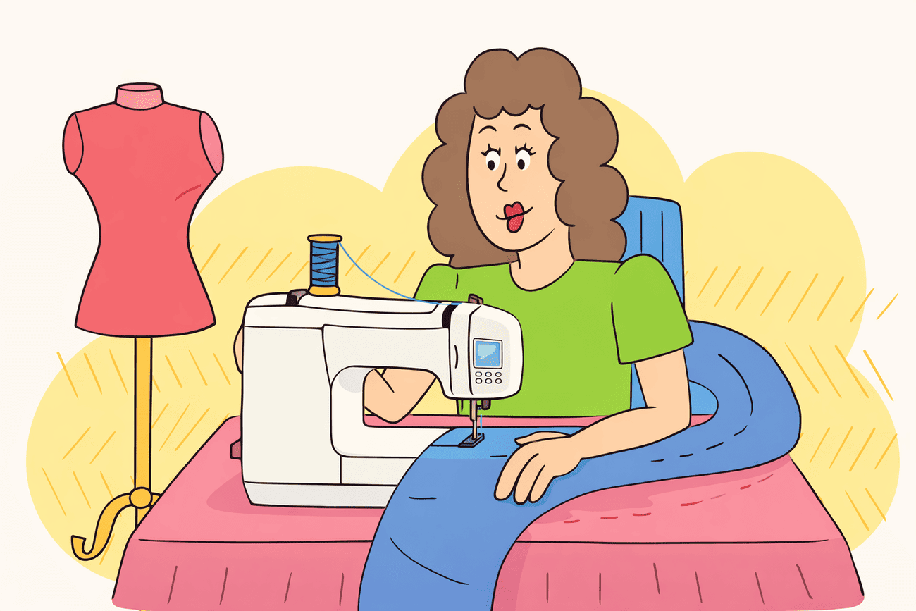 Иллюстрация глагола sew